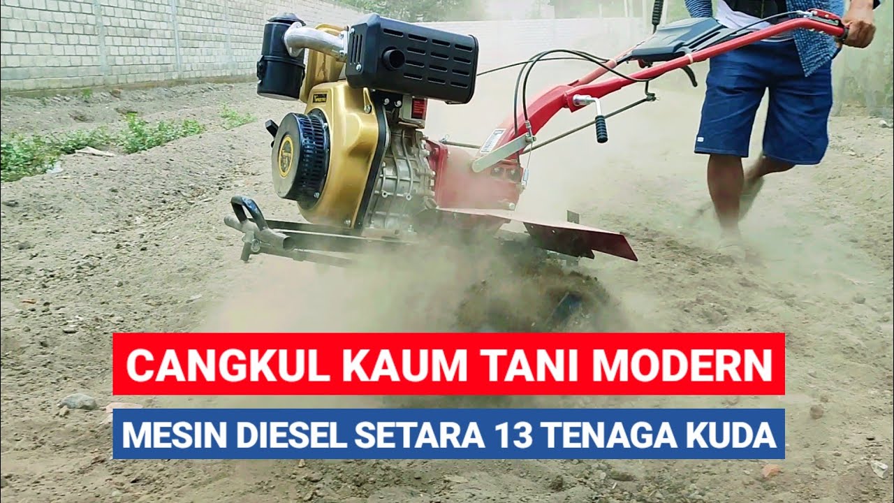 UJI COBA CULTIVATOR BERMESIN DIESEL 13 PK UNTUK CACAH TANAH, BIKIN PARIT DAN BEDENGAN