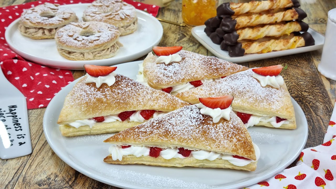 ¡3 Postres Fáciles con Hojaldre (en 5 min) dignos de Pastelería!