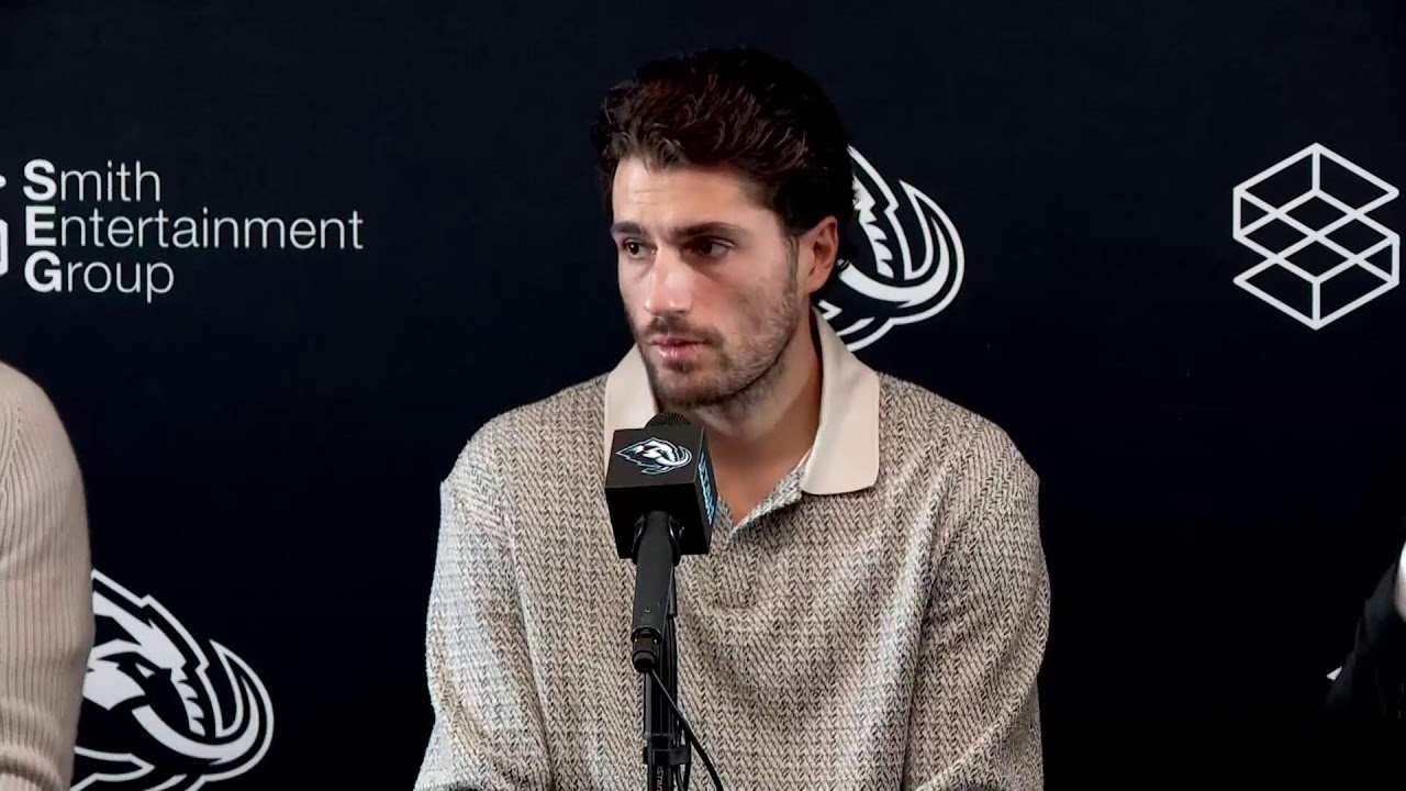 Utah Mammoth forward Nick Schmaltz speaks on eight-year extension