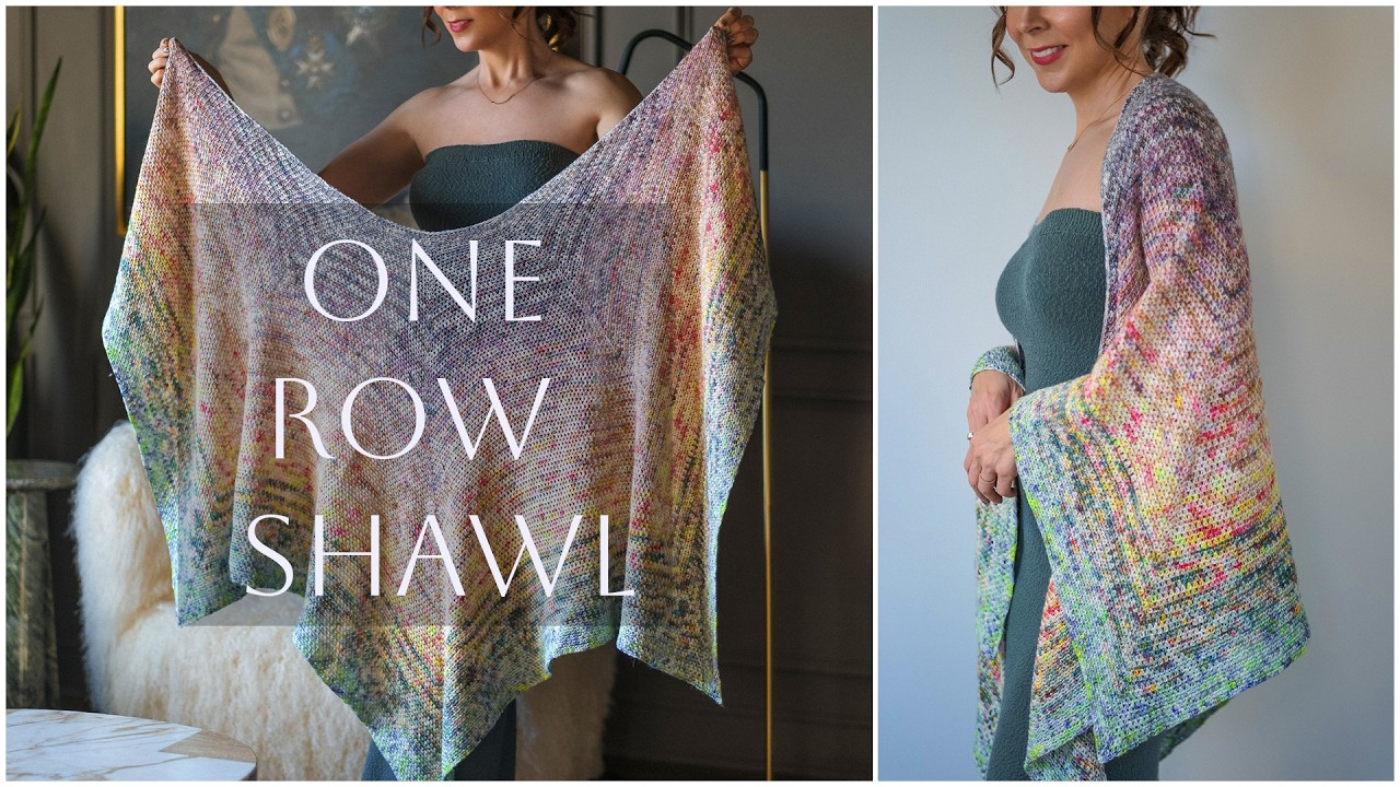 Как связать крючком шаль &laquo;Гуина&raquo;, подходящую для начинающих | Простой урок по вязанию в один ряд