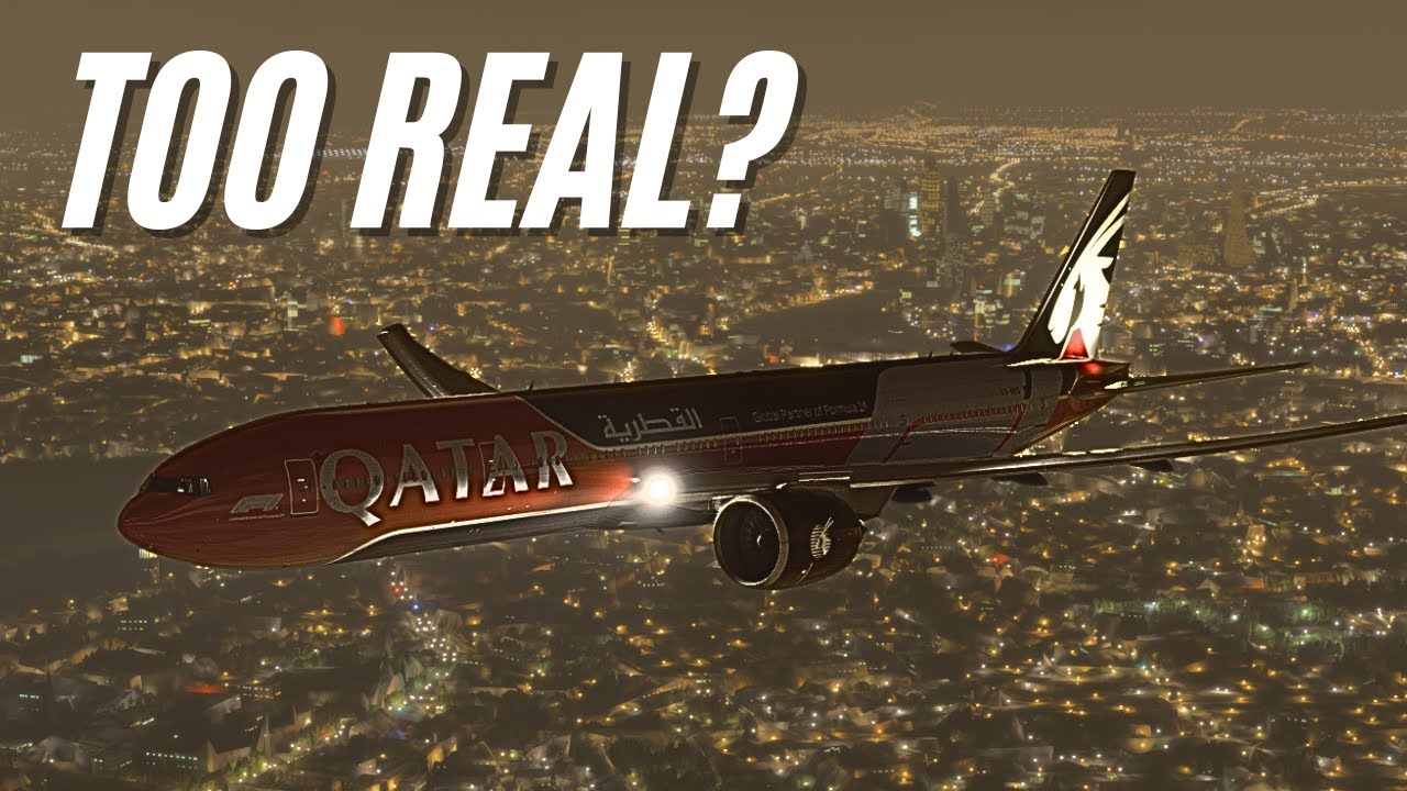 [MSFS2024] Ultra Realistic Night Landing into London Heathrow!! | Qatar Airways PMDG 777-300ER