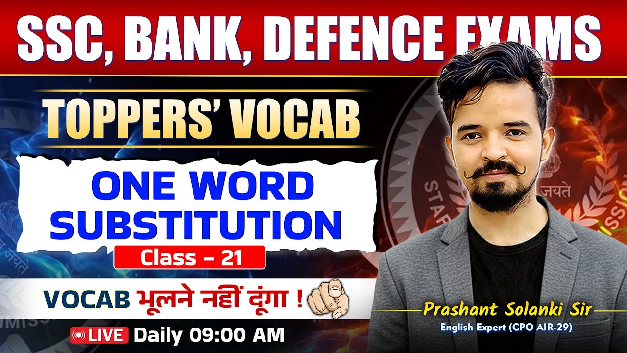 Vocab Batch 📚 Class 21 | One Word Substitution | For All EXAMS | By Prashant Sir #vocabulary
