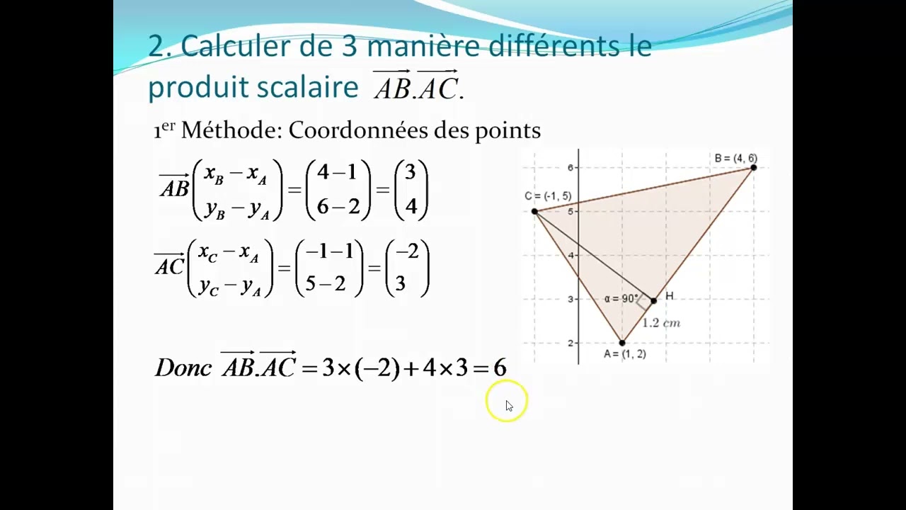 produit scalaire type bac