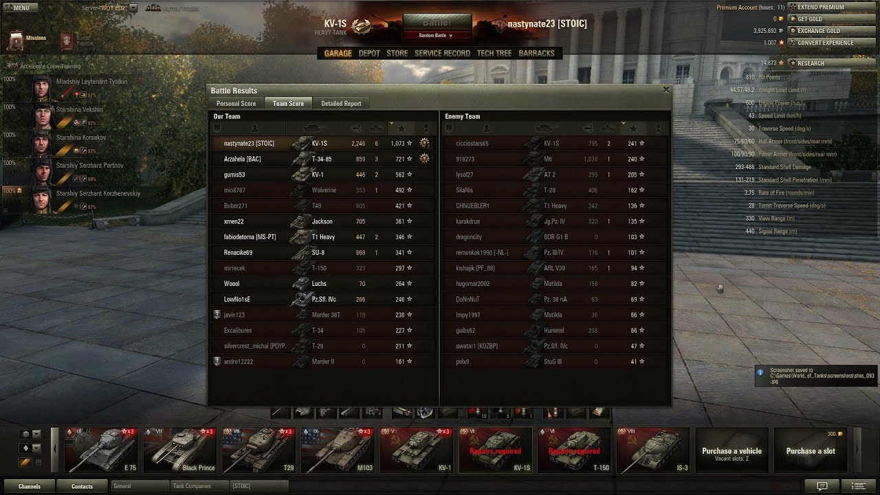 World Of Tanks KV-1S De Langlades Medal, Top-gun, Sniper (with Scottish commentary)