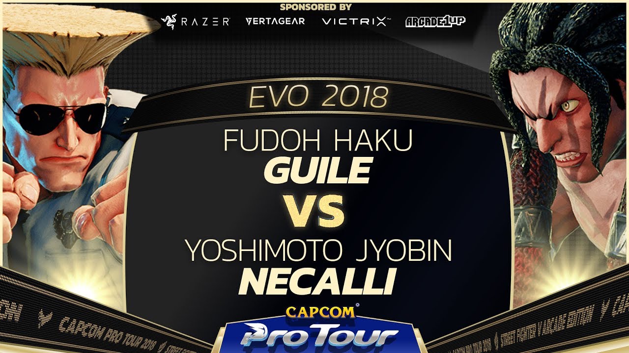 Fudoh Haku (Guile) vs Yoshimoto Jyobin (Necalli) - EVO 2018 - Pools - SFV - CPT 2018