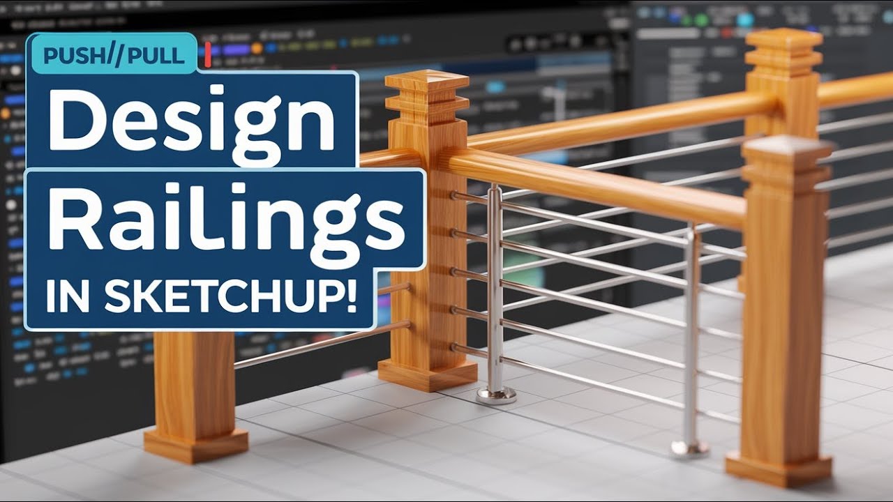 Designing Railings Using Push/Pull and Follow Me Tools SketchUp Tutorial | 