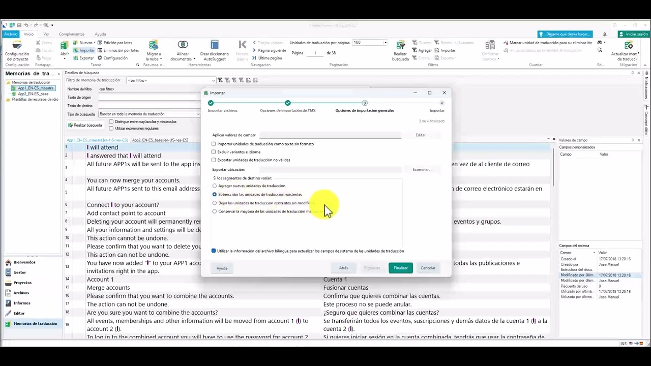 Uso de los filtros de segmentos para borrar segmentos no deseados de una memoria