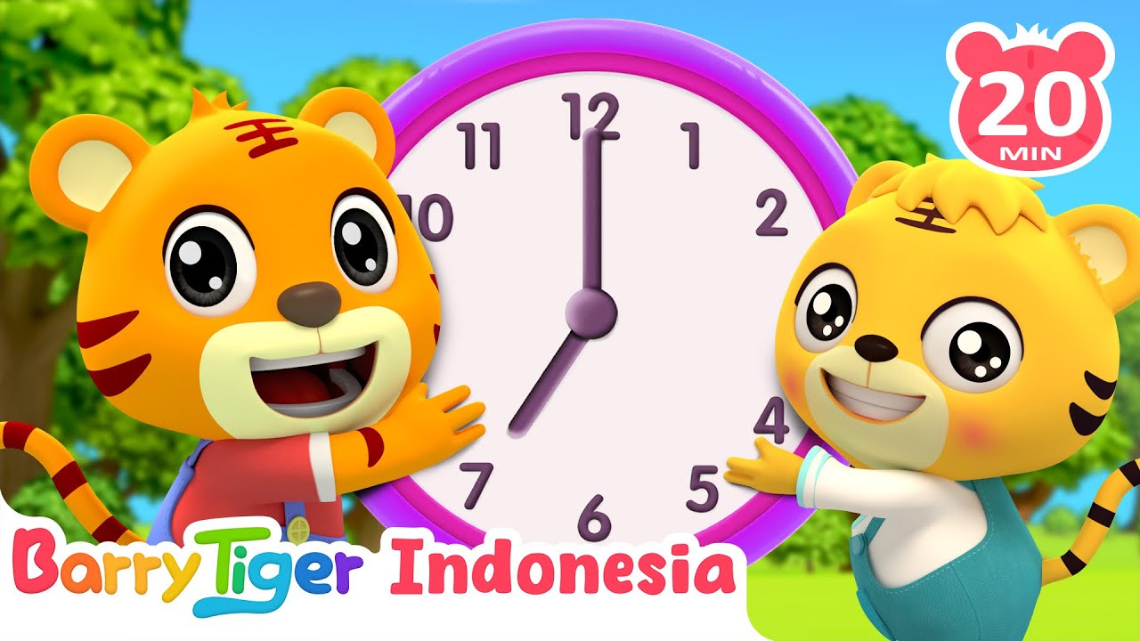 Hickory Dickory Dock ⏰Lagu Belajar Jam untuk Anak | Lagu Hewan & Lagu Anak | BarryTiger
