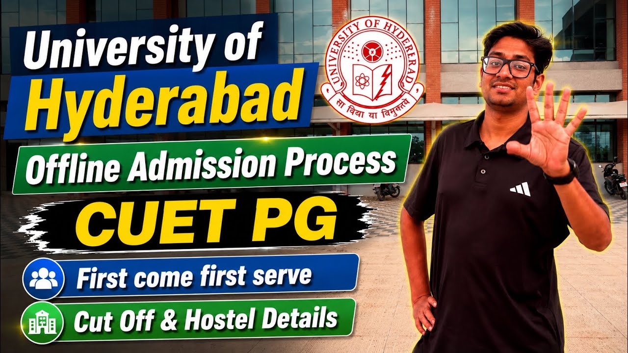 CUET PG HCU CUT OFF & Offline Admission Process || University of Hyderabad || Lucky Draw Admission? 
