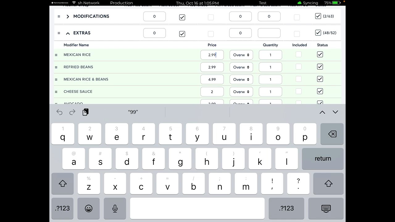 Forthright Services - How to change modifier prices from the portal