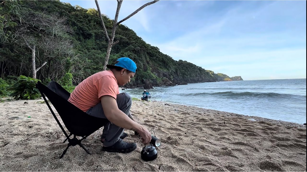 Camping and fishing in a raw spot