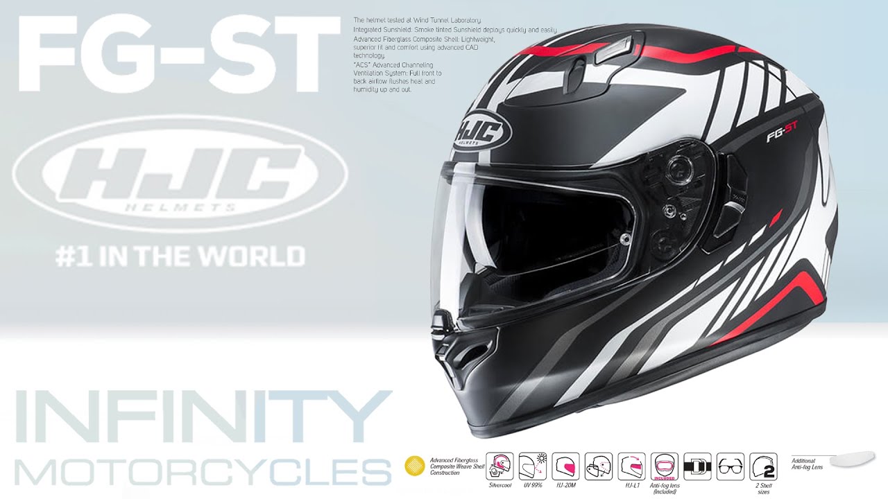 HJC FG-ST - GRIDAN RED Helmet Spin View Video