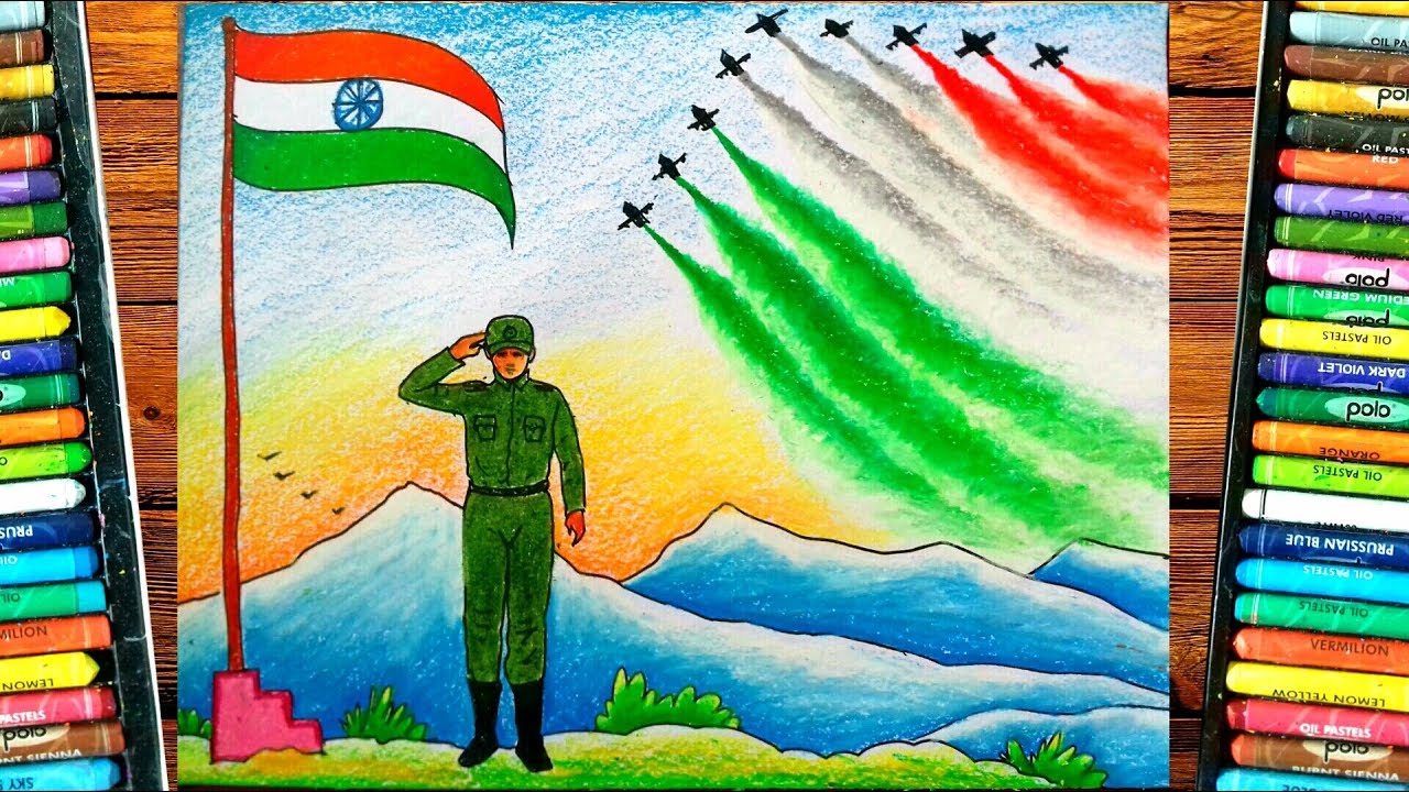 Independence day drawing easy||15th August painting||indian army drawing
