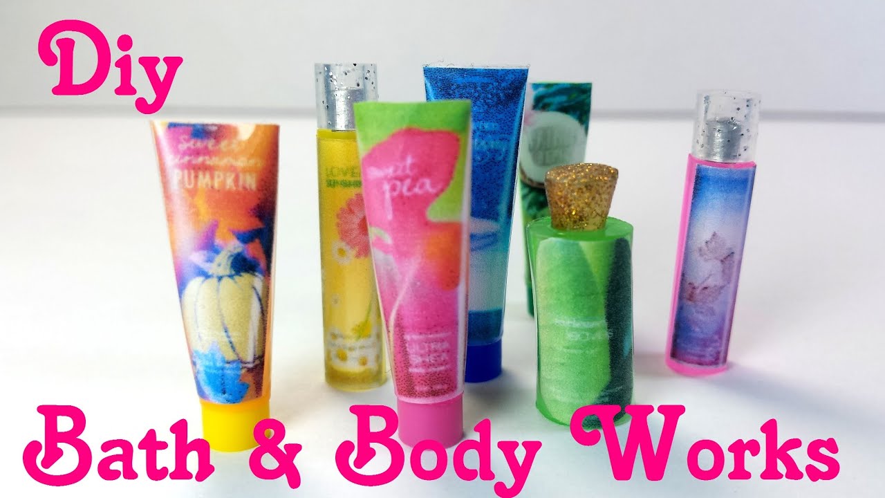 DIY Miniature Bath & Body Works Lotion, Perfume, & Body Wash - Doll Bath Toiletries