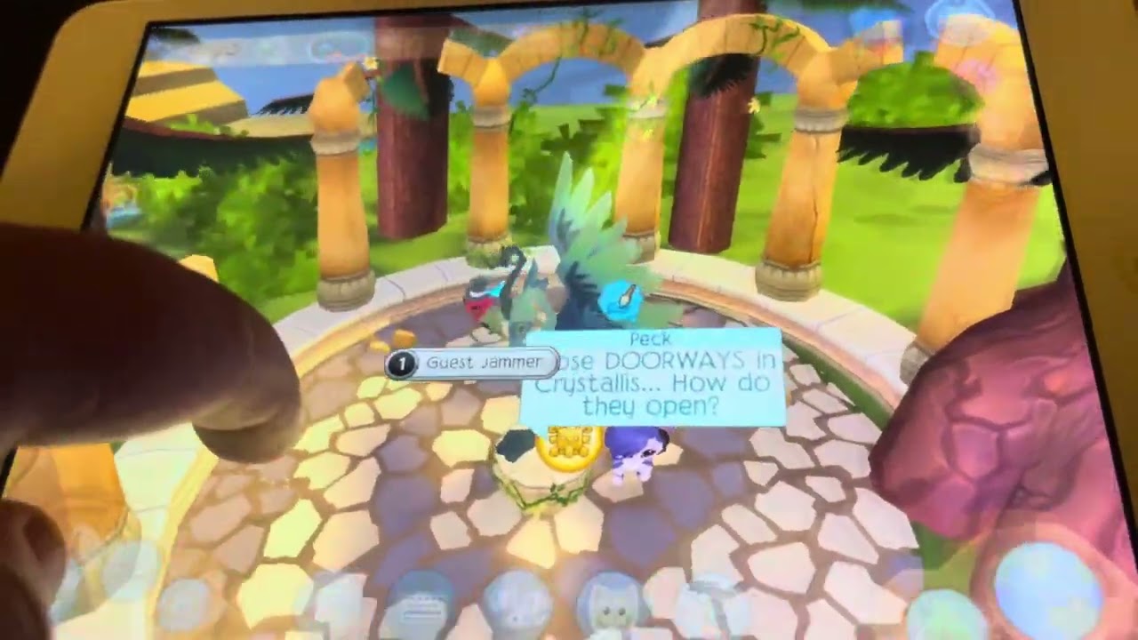 Animal jam, looking at the statue  at Jamaa Township  ￼￼