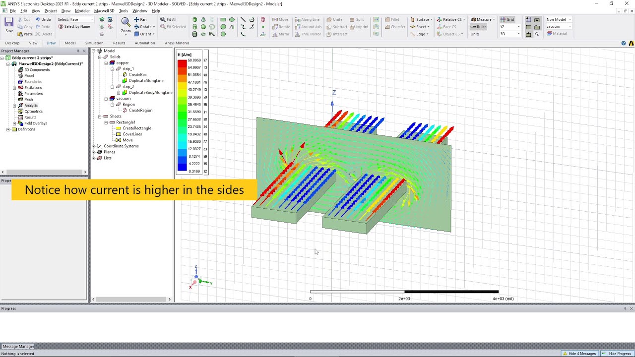Eddy Current Simulation - Ansys Maxwell 3D