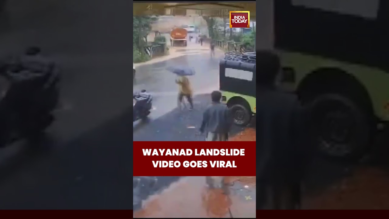 Shocking CCTV Footage! Wayanad Landslide Sweeps Tanker Across Road #wayanad #landslide #tanker