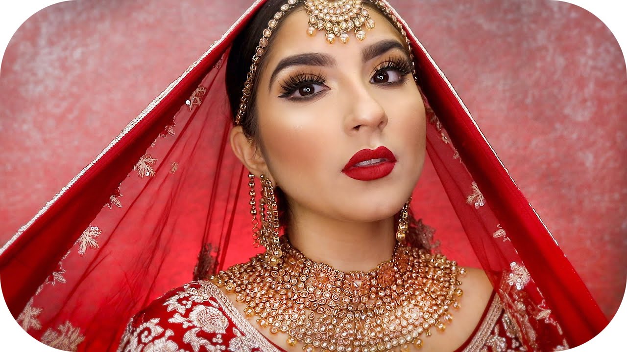 INDIAN BRIDE MAKE UP TUTORIAL 😍❤️ Mein BRAUT MAKE UP LOOK ZUM NACHSCHMINKEN | Sanny Kaur