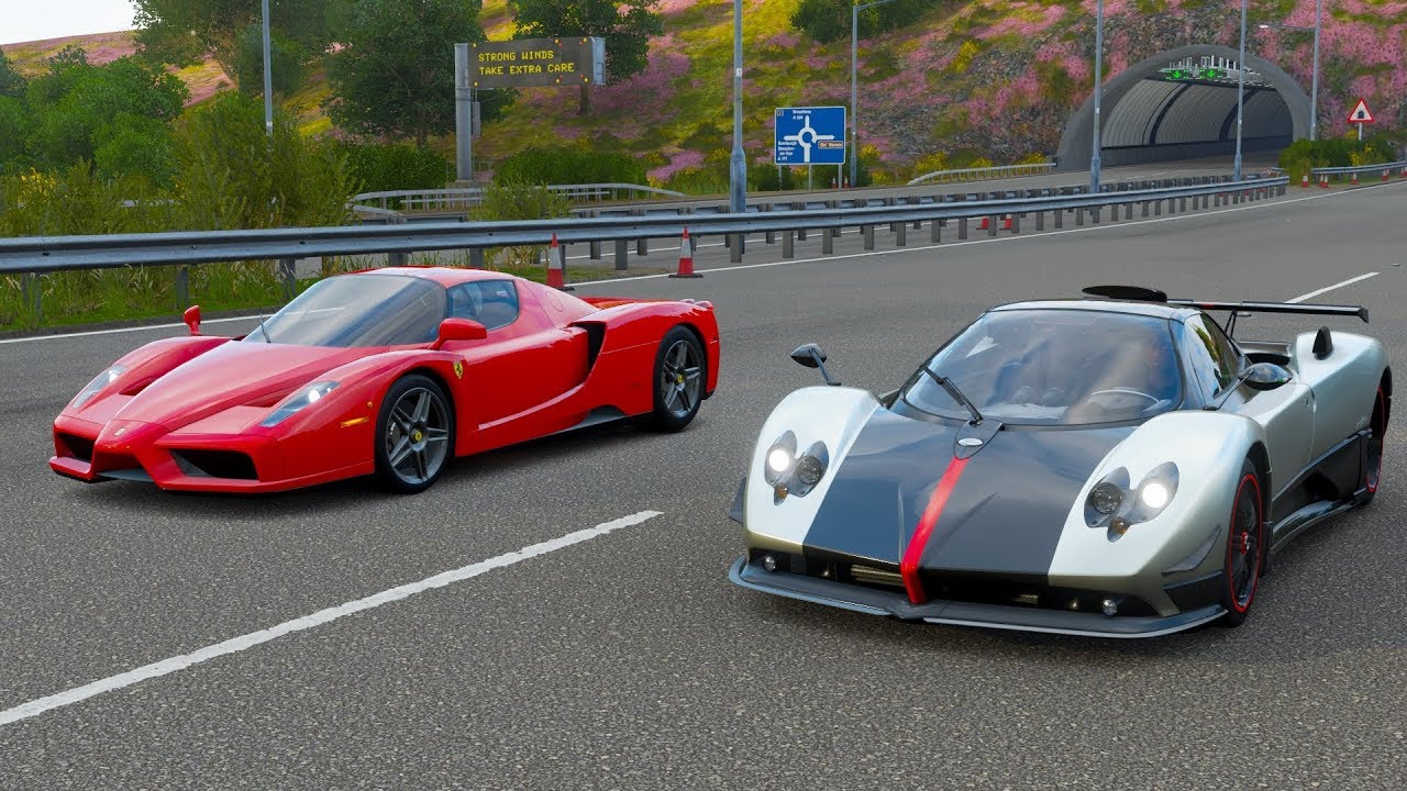Forza Horizon 4 Drag race: Pagani Zonda Cinque vs Ferrari Enzo
