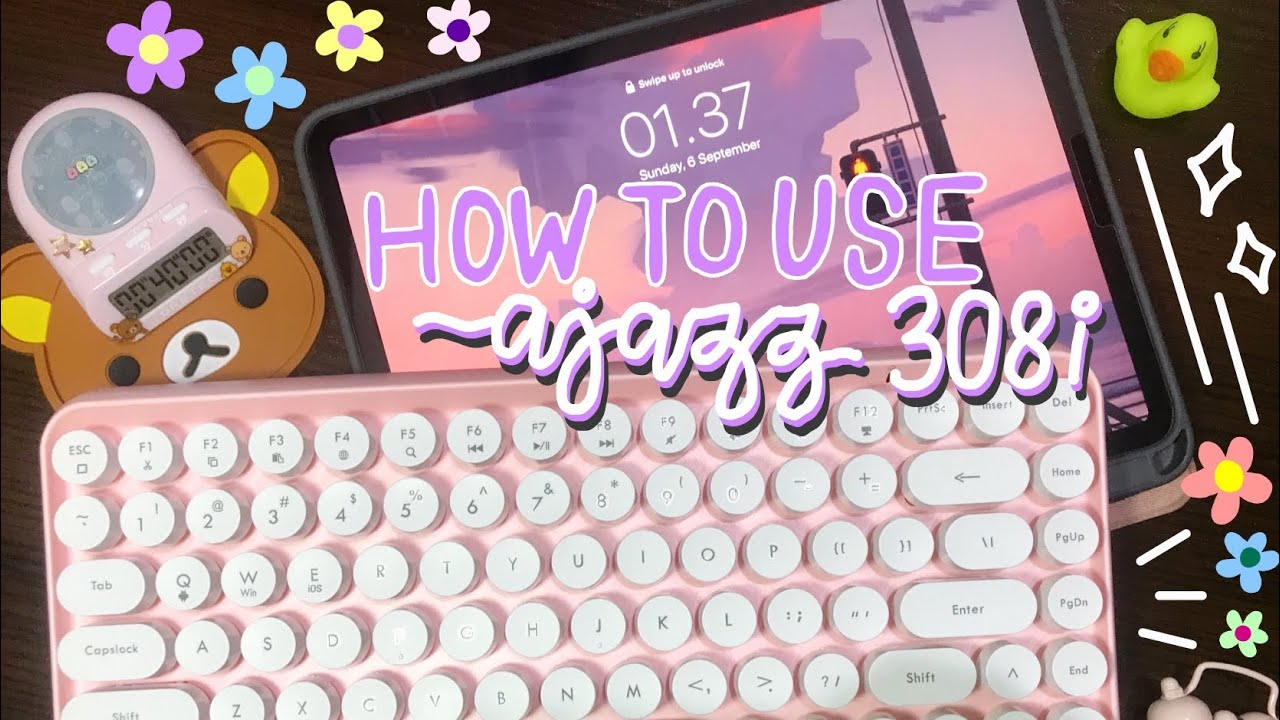 how to use ajazz 308i keyboard 🧸 cutest wireless keyboard for ipad pro ♡