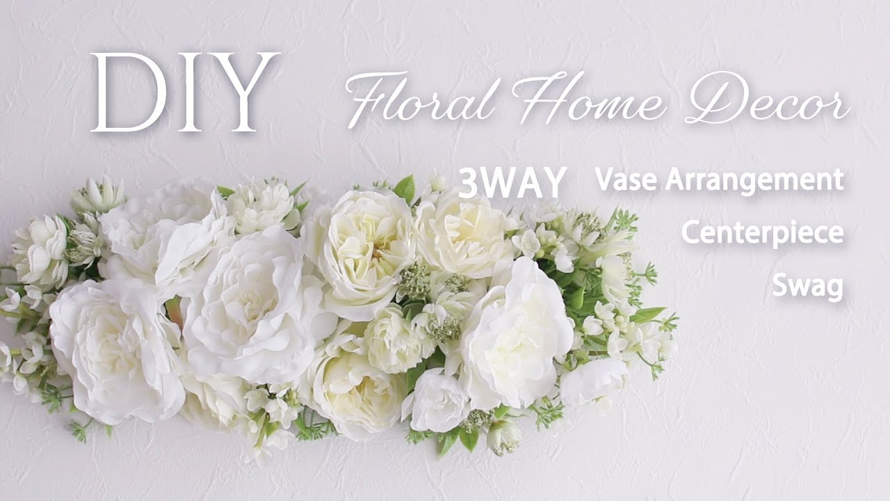 【100均DIY】ダイソー、セリアの造花で３WAY♪壁掛け、器に載せて飾れるフラワーアレンジメントの作り方。Flower Arrangement with artificial flowers