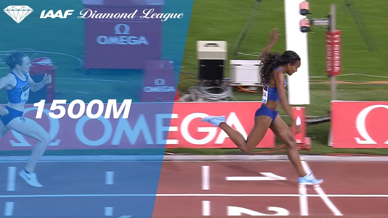 Genzebe Dibaba wins at the line in the Rome 1500m - IAAF Diamond League 2019