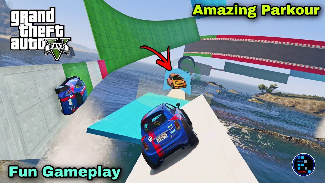 [Hindi] GTA V | Amazing Car Parkour With Ron