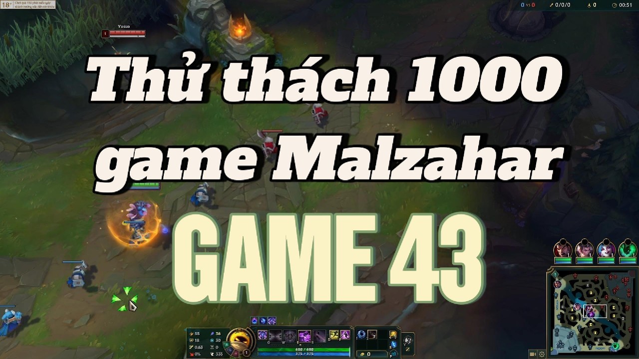 Thử Thách 1000 Game Malzahar (Chưa Hoàn Thành) | Hành Trình Leo Rank LMHT : Game 43