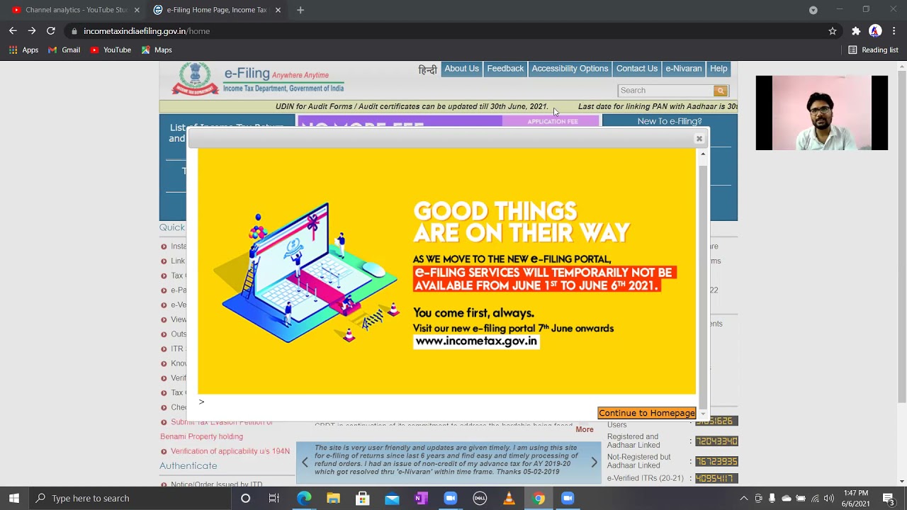 Good news for Tax Professional and Taxpayers | New Income Tax website from 7 June 2021