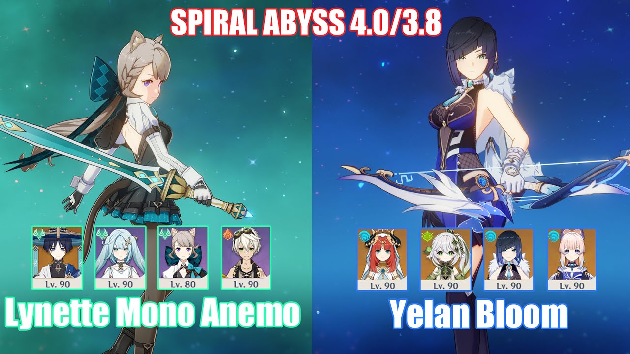 C0 Lynette Mono Anemo & C1 Yelan Bloom | Spiral Abyss 4.0/3.8 | Genshin Impact
