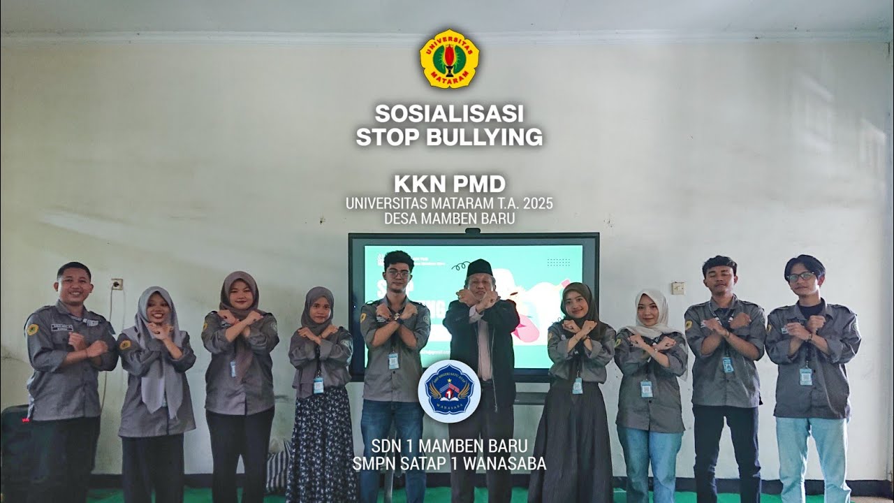Sosialisasi STOP BULLYING KKN PMD UNRAM di SD-SMPN SATAP 1 WANASABA