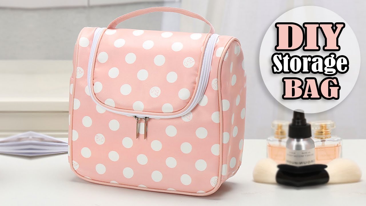 DIY CUTE HANDBAG Travel Beauty Storage Bag Tutorial Zip