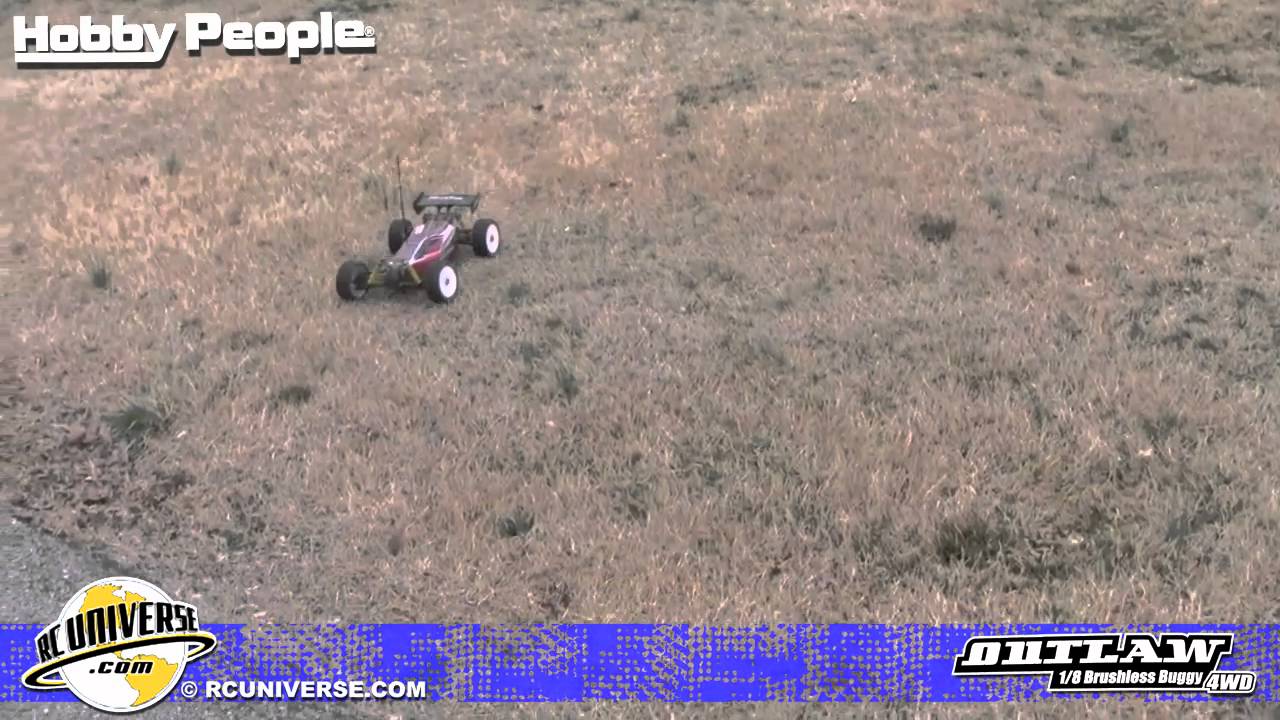 Hobby People OUTLAW 1/8 4wd buggy grass run. RCUniverse video from review