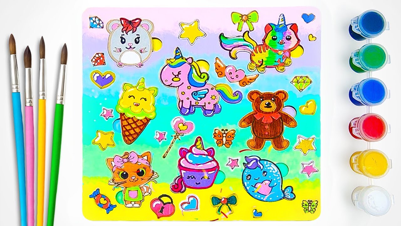 Colors and Cute Creatures 🐱🦄 Fun Learning Video for Kids