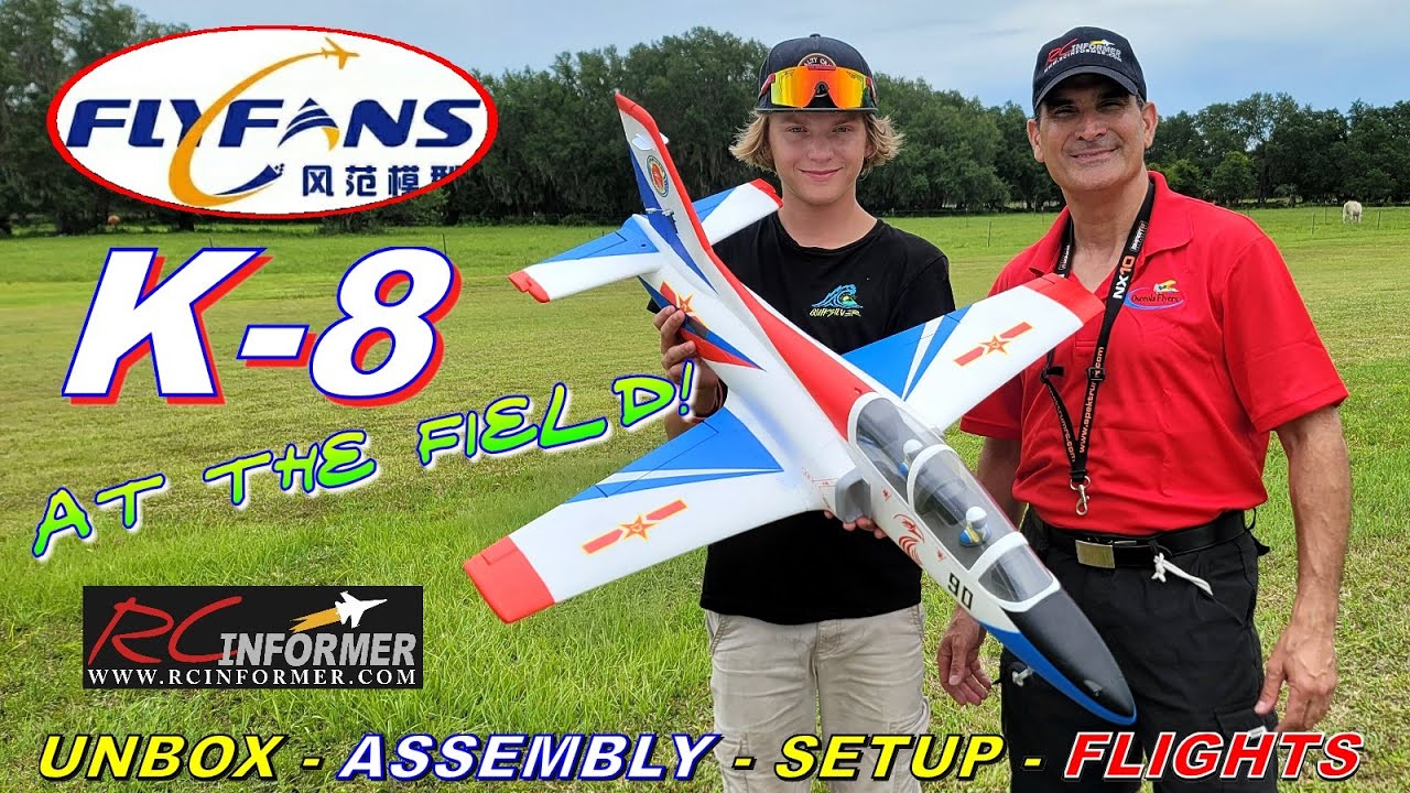 FLYFANS HONGDU K-8 Unbox, Assembly, Setup & Flights at the field with Gav & Rich