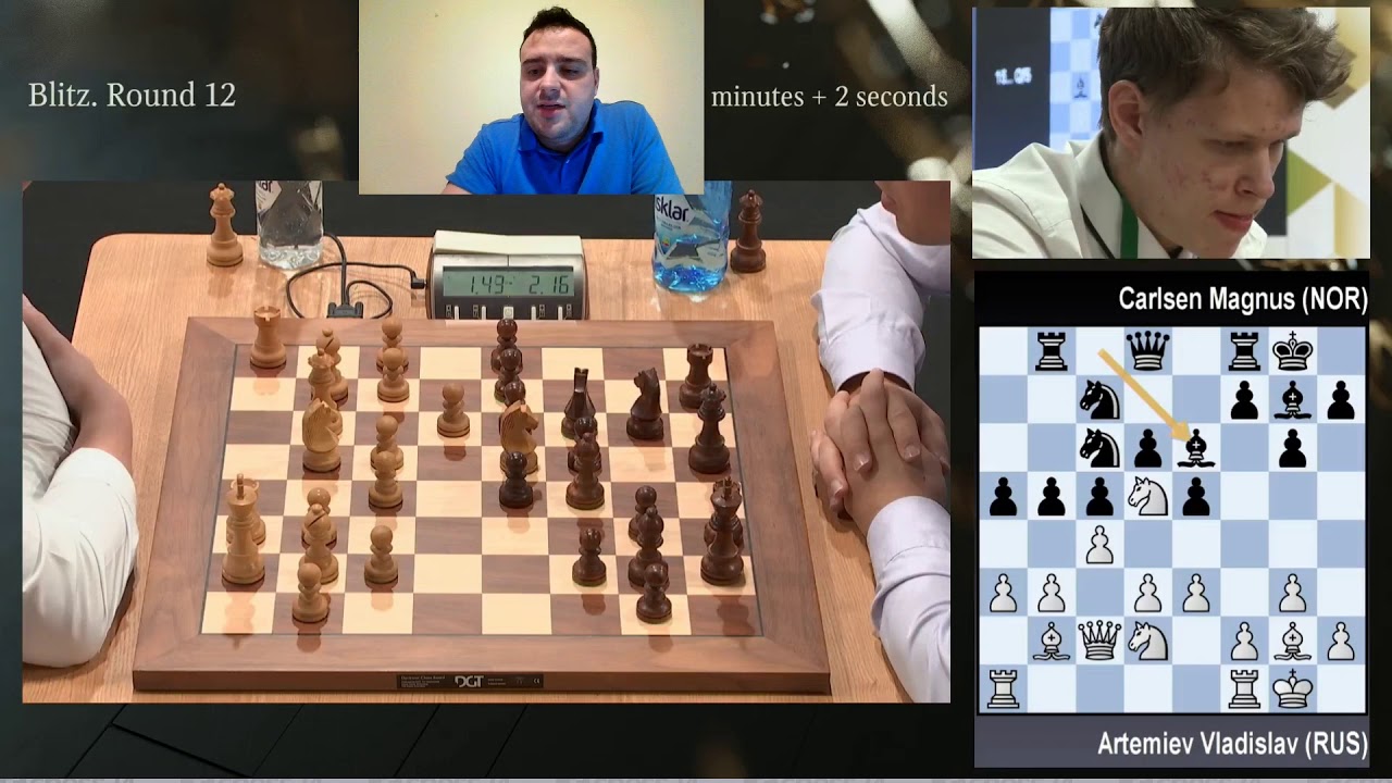 Artemiev vs Carlsen (Ronda 12 Mundial de Blitz)