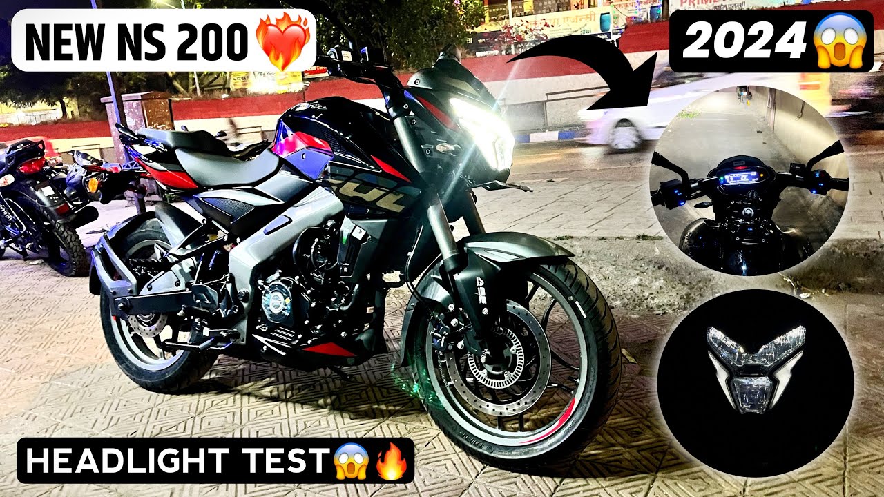 2024 New Bajaj Pulsar Ns 200 E20 Model Night Headlight Test❤️‍🔥| Shocking Results 😱🔥