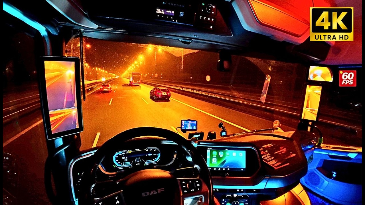 Winter 4К POV Trucking in Europe | DAF XG Cabin Tour & Night Drive | Authentic Trucker Experience
