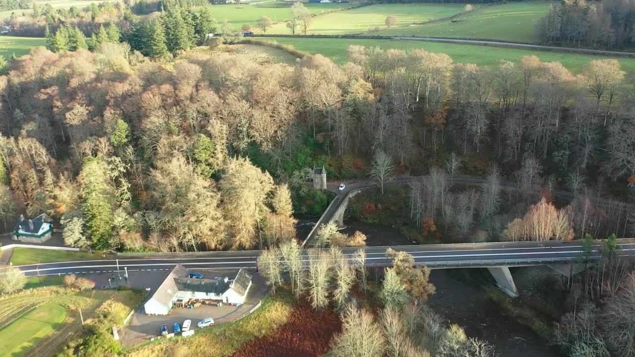 Bridge of Avon and ancient stone circle, near Ballindalloch Castle in Moray, Scotland.
