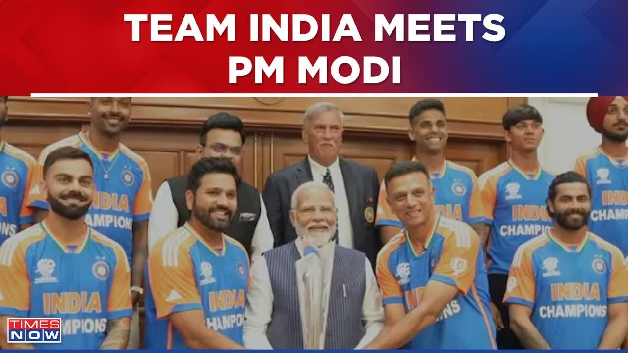 WATCH First Visuals Of Rohit Sharma-Led Squad's Meeting With PM Modi In Delhi | T20 World Cup 2024