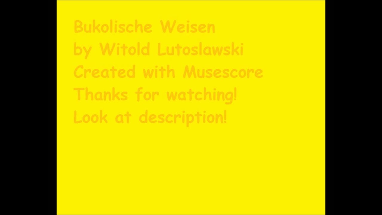 Bukolische Weisen by Witold Lutoslawski: Free sheet music