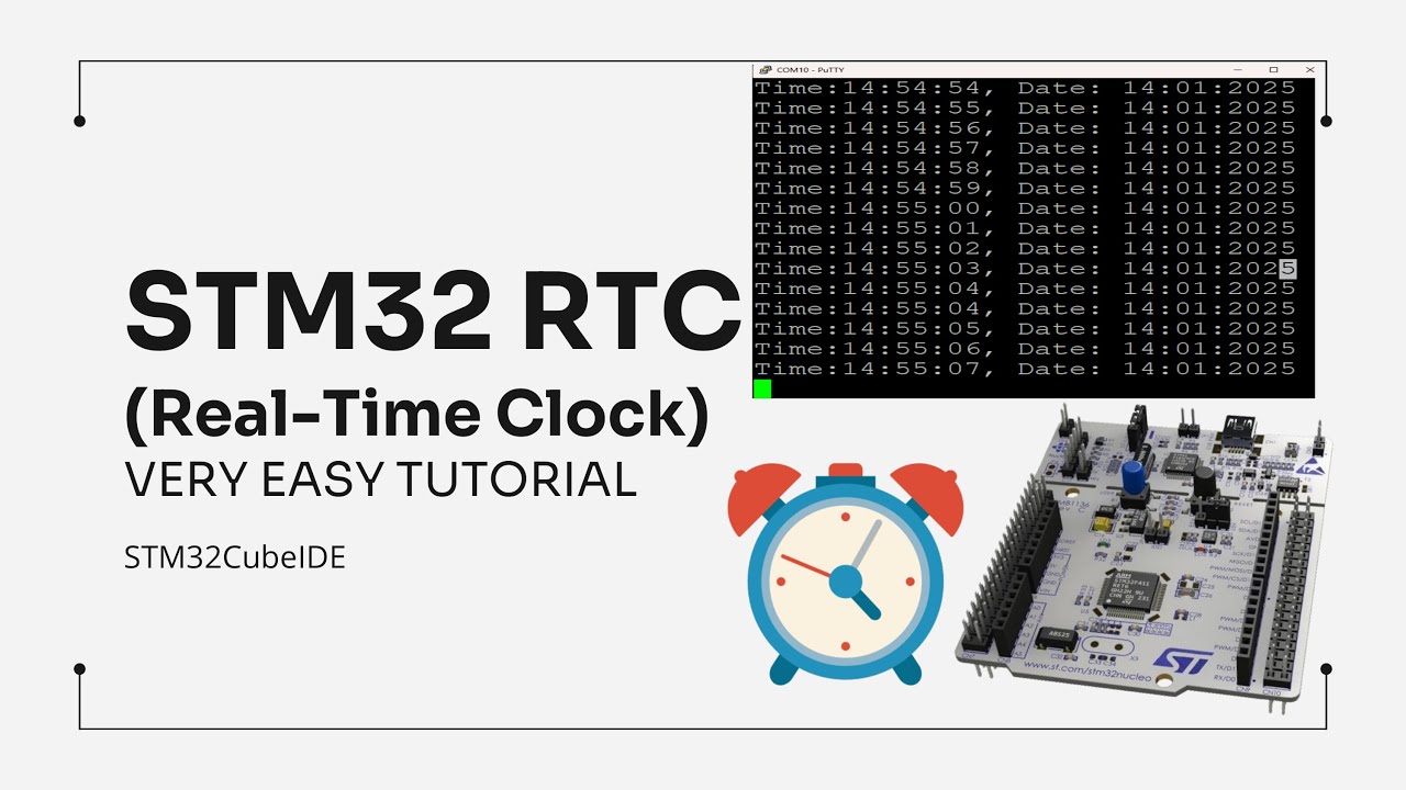 STM32 Real Time Clock (RTC) EASY TUTORIAL using STM32CUBEIDE