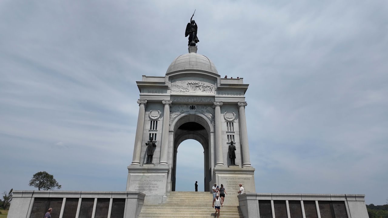 Gettysburg---4K60 HD Walk through Cemetery Ridge Monuments