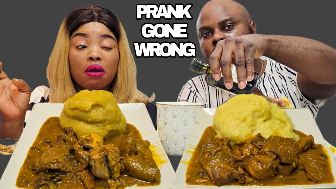 must watch | his prank backfired | Ogbono soup fufu | african food asmr | african food mukbang