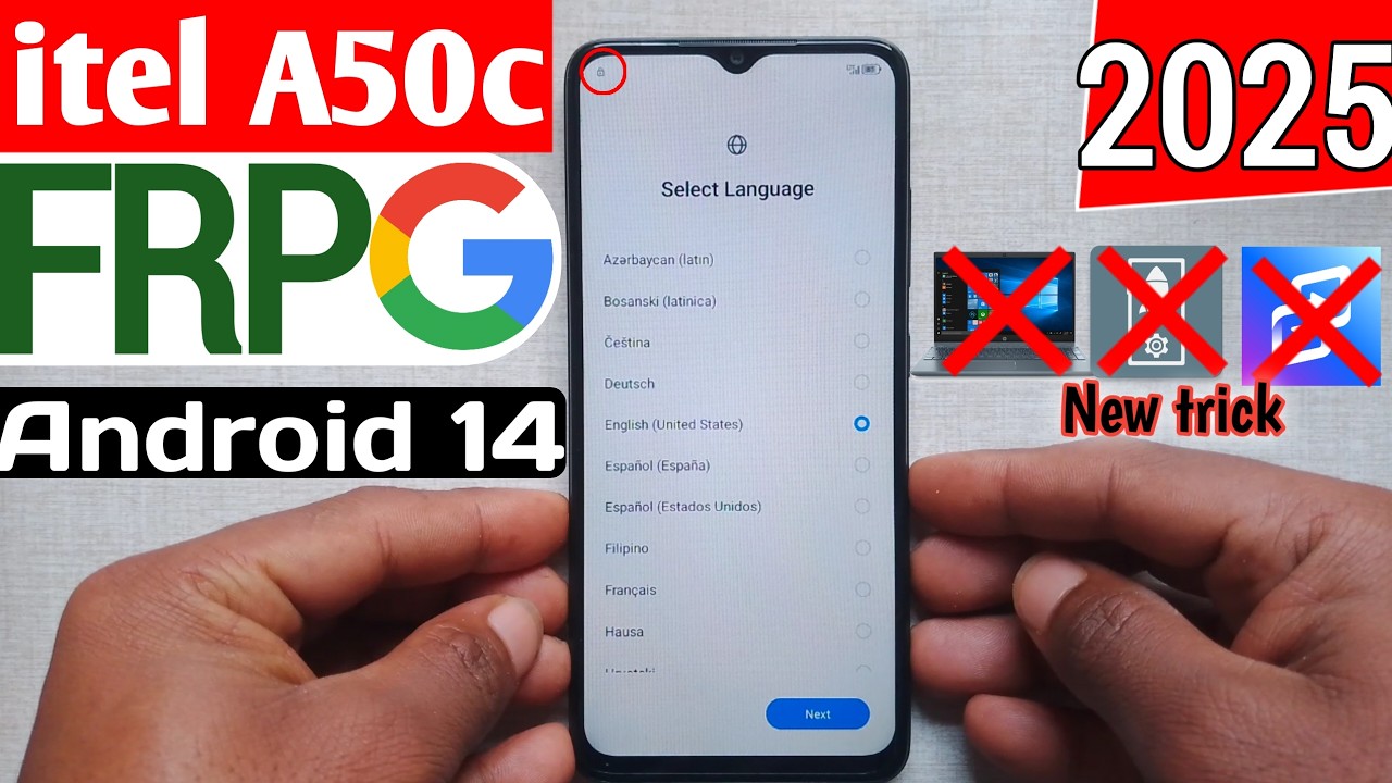 Itel A50C (A669L) Frp bypass  android 14 without PC #new trick #2025