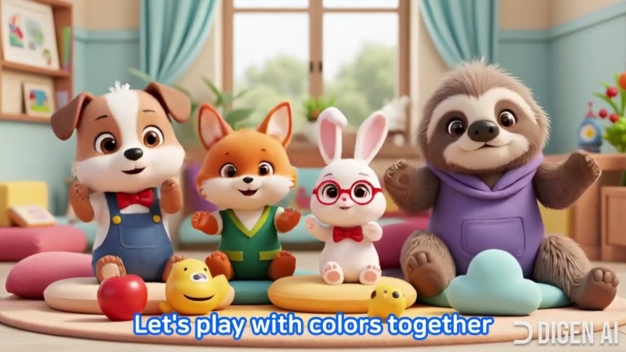 🌈 Red, Yellow, Blue & Green! Color Play Kids Song | Educational Song (Phiên bản Tiếng Anh)