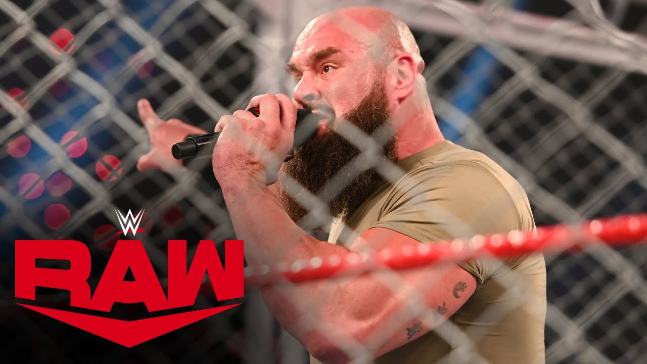 Предупреждение Брауна Строумана Шейну Макмэну в стальной клетке: Raw, 5 апреля 2021 г.
