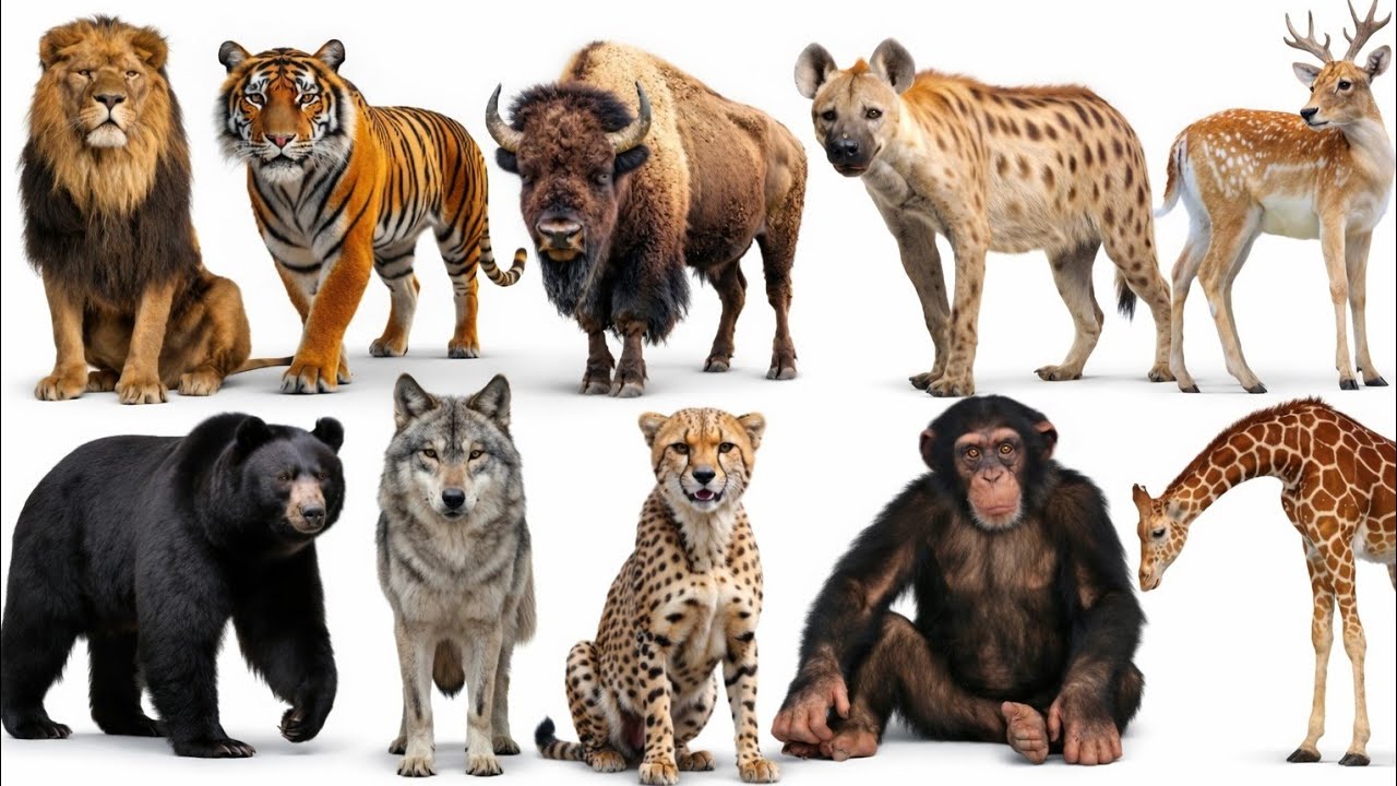 बच्चों के लिए 20 जंगली जानवरों के नाम | 20 Wild Animals Name in Hindi & English | Kids Learning
