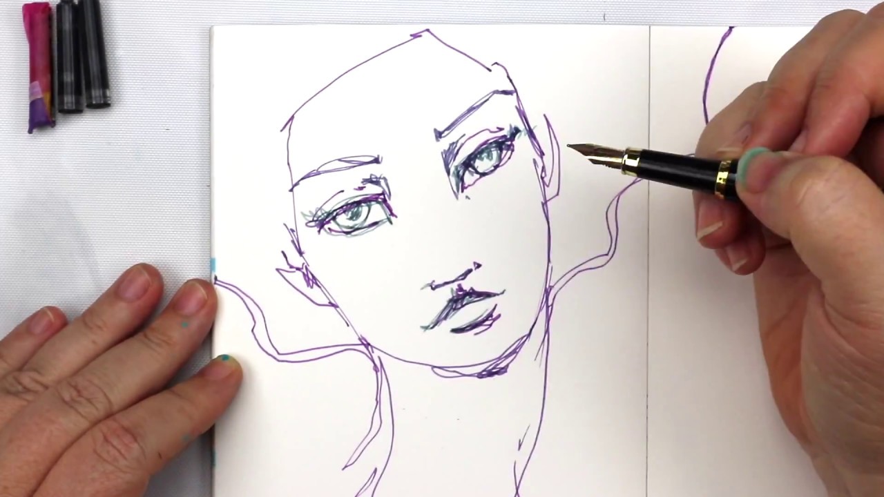 INKredible fountain pen Jane davenport Mixed Media
