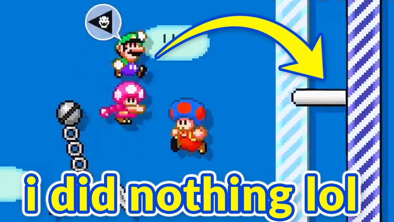 Luigi Wins By Doing Absolutely NOTHING — Online Multiplayer Mario Maker 2